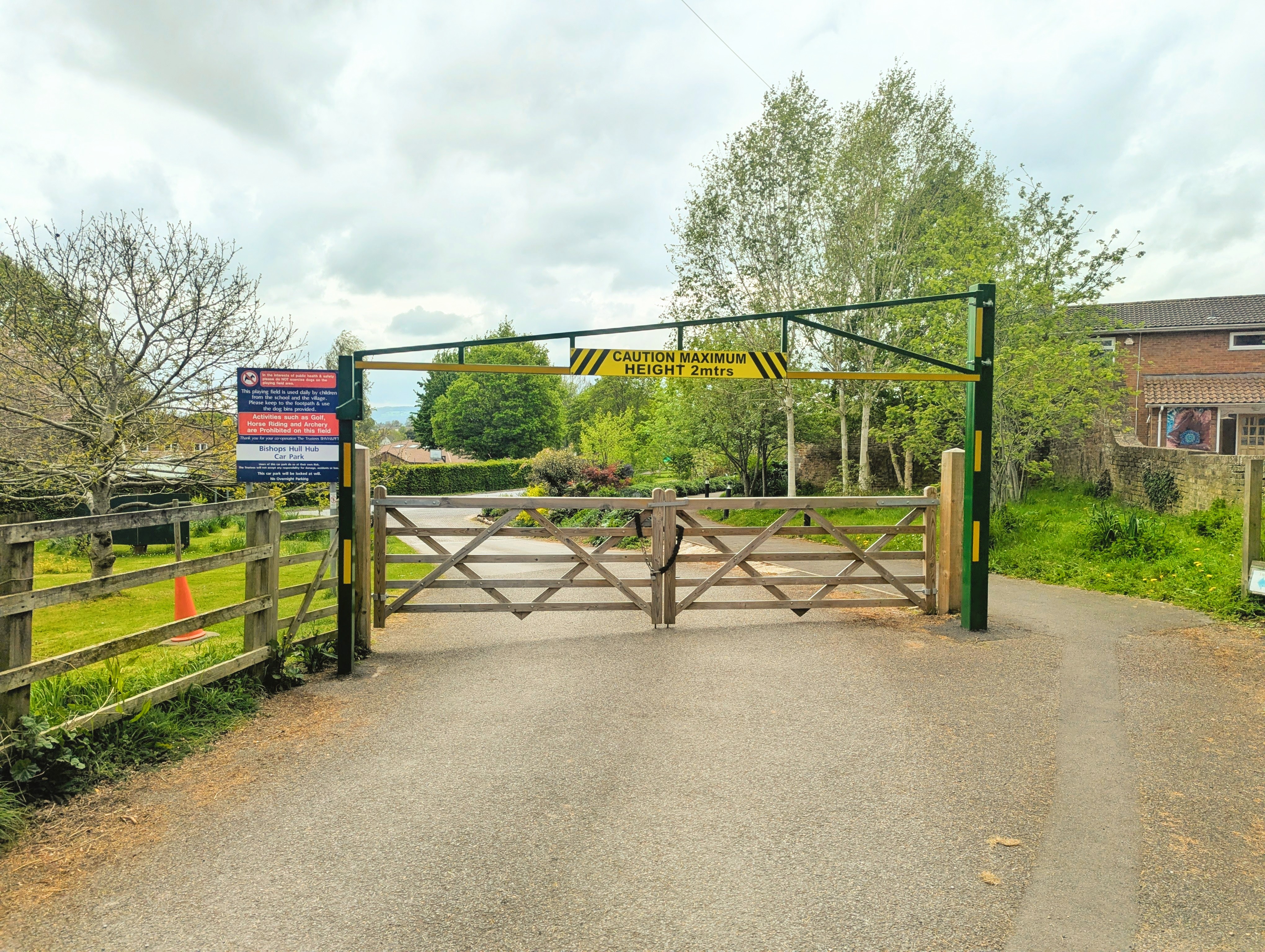 Car park height restriction gate